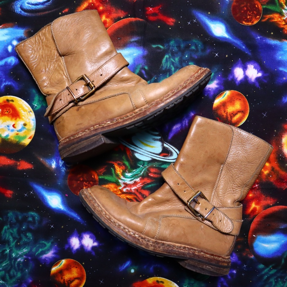 Burberry Leather Ankle Buckle Boots 36